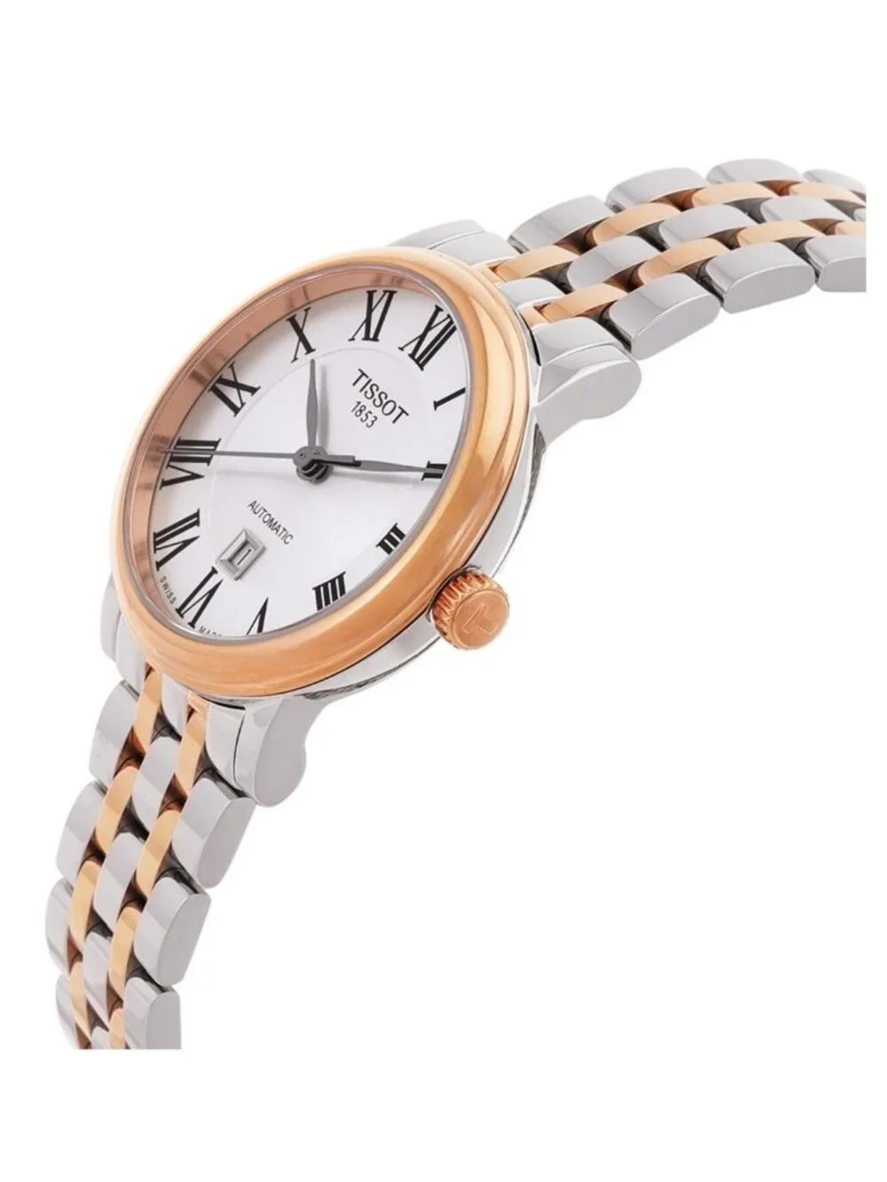 NWT Tissot Carson Automatic Silver Dial Two-tone Ladies Watch